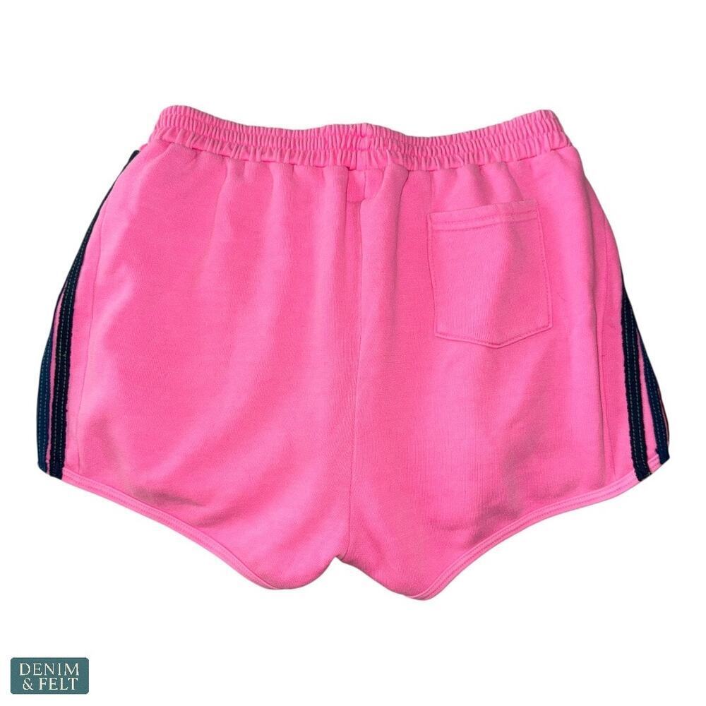 Aviator Nation Pink 5 Stripe Classic Sweat Shorts Neon Rainbow Soft Lounge XL - Picture 8 of 14
